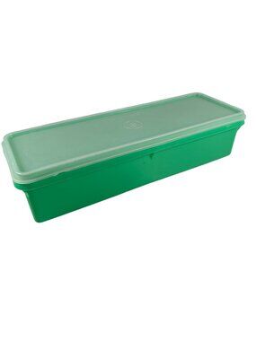 Vintage Tupperware Green Vegetable Celery Keeper Crisper Storage 892-4 W Lid